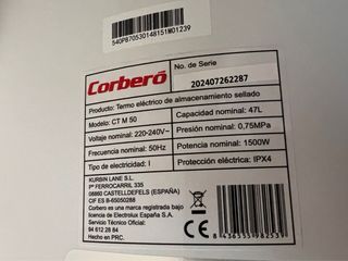 Termo eléctrico 50L 
2 AÑOS DE GARANTÍA