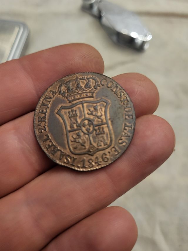 Moneda Isabel II 6 cuartos 1846