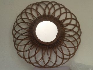 Espejo vintage mimbre