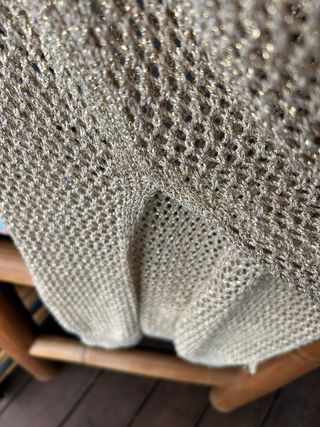 Chaleco largo beige dorado