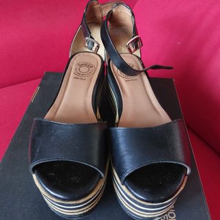 Sandali SHEER neri con zeppa