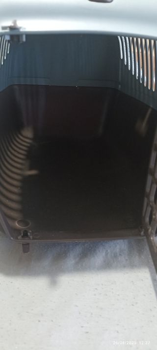 Transportín mascotas azul y marrón