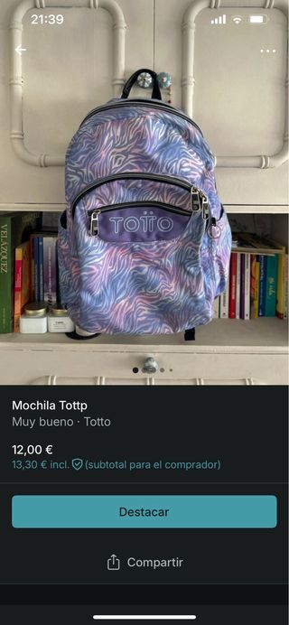 Mochila Totto - Azul Rosa. 