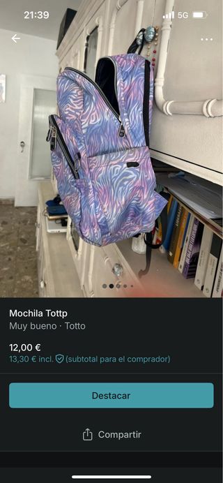 Mochila Totto - Azul Rosa. 