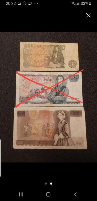 2 banconote da sterline inglesi