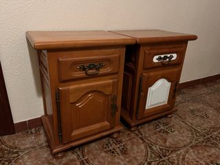 Mesitas noche madera - 2 uds