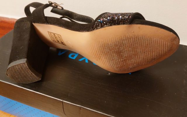 Sandalias MaryPaz negras glitter 35