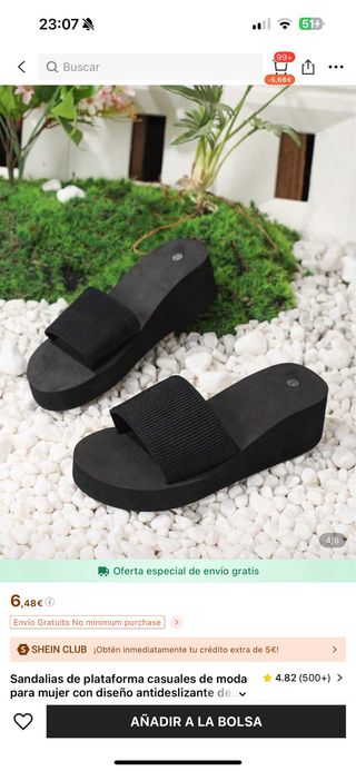 Sandalias plataforma negras SHEIN