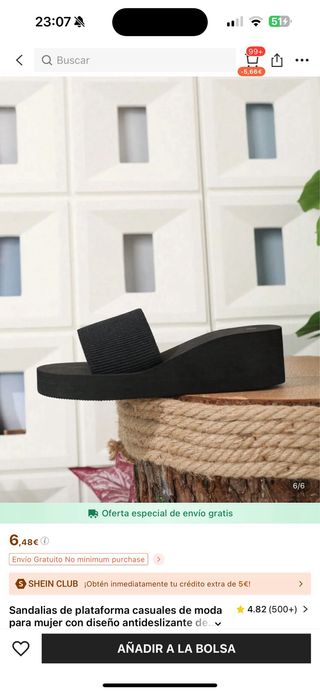 Sandalias plataforma negras SHEIN