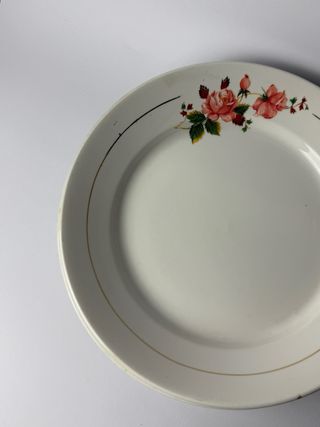 3 Platos Vintage Flores - Porcelana