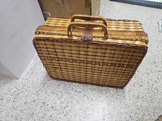 Cesta pícnic mimbre azul