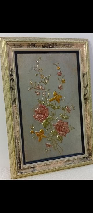 Cuadro de madera ancha nuevo floral al relieve