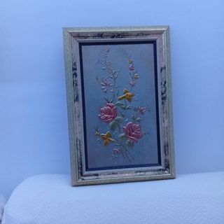 Cuadro de madera ancha nuevo floral al relieve