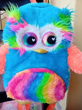 Zainetto peluche gufo arcobaleno