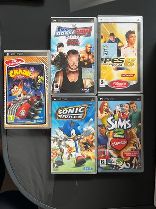 5 Juegos PSP: Crash, WWE, PES, Sonic, Sims 2