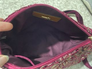 Bolso purpura-dorado mujer