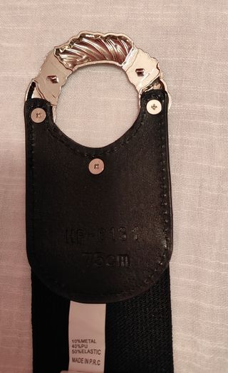 Cinturón elástico negro - hebilla plata