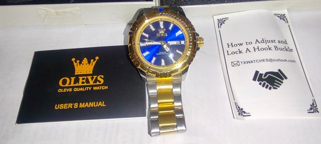 Reloj OLEVS azul y dorado