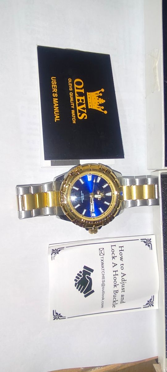 Reloj OLEVS azul y dorado