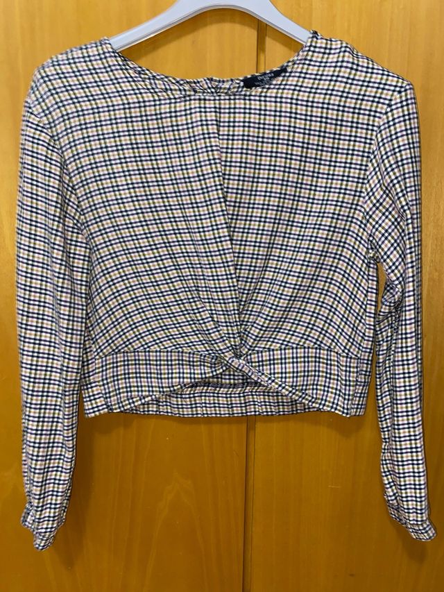 Blusa cuadros Bershka estampado mujer