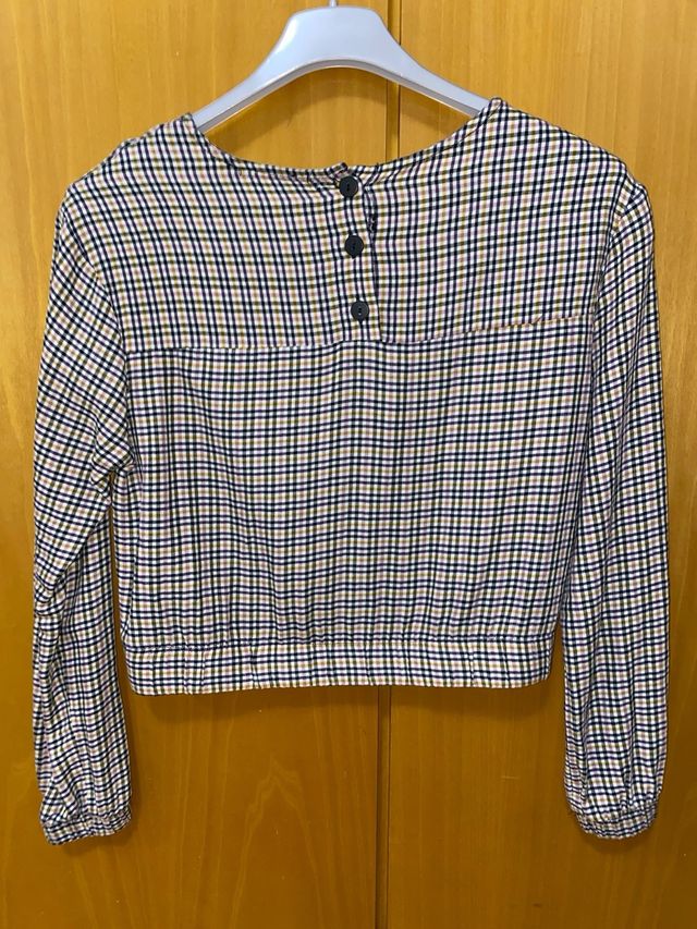 Blusa cuadros Bershka estampado mujer