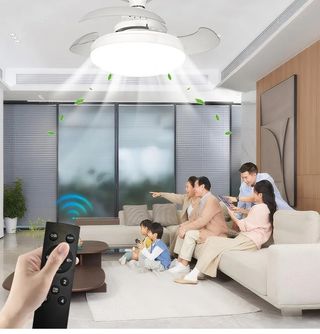 Ventilador techo blanco con luz