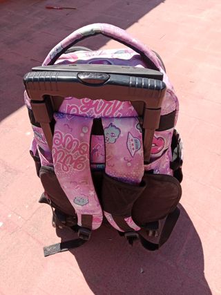 Mochila escolar TOTO rosa con ruedas