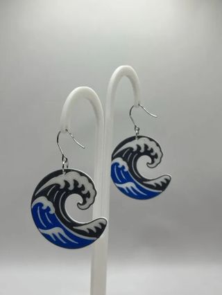Pendientes 3D con gancho de acero inoxidable