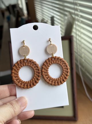 Pendientes 3D con gancho de acero inoxidable