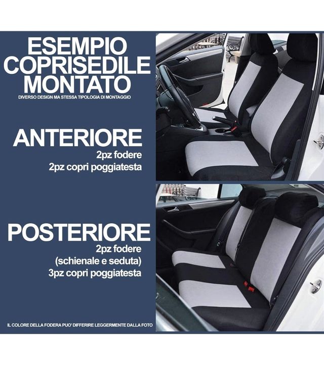 Coprisedili auto universali - Grigio/Nero