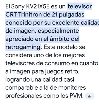TV Sony Trinitron 21" RetroGaming modelo kv21x5e
