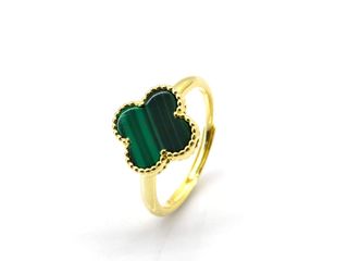 anillo plata 925mm con piedra con malaquita,nacar,onix