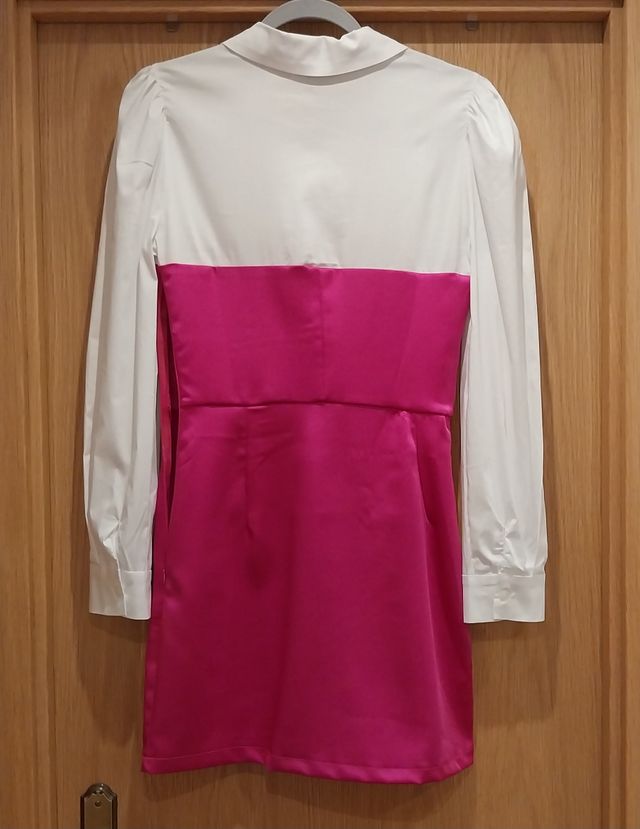 Vestido Eiki Mini Rosa e Branco