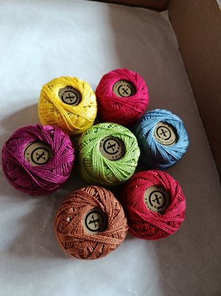 7 ovillos hilo algodón nº8,nuevos.