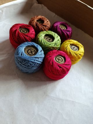 7 ovillos hilo algodón nº8,nuevos.