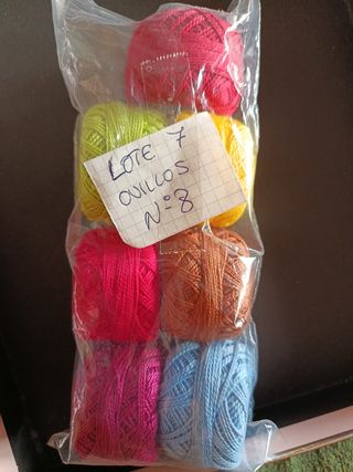 7 ovillos hilo algodón nº8,nuevos.