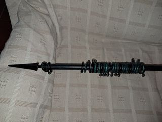 Barra Cortina metalica negra con anillas