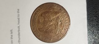 10 Centimos Napoleão III 1857- Moeda em Bronze