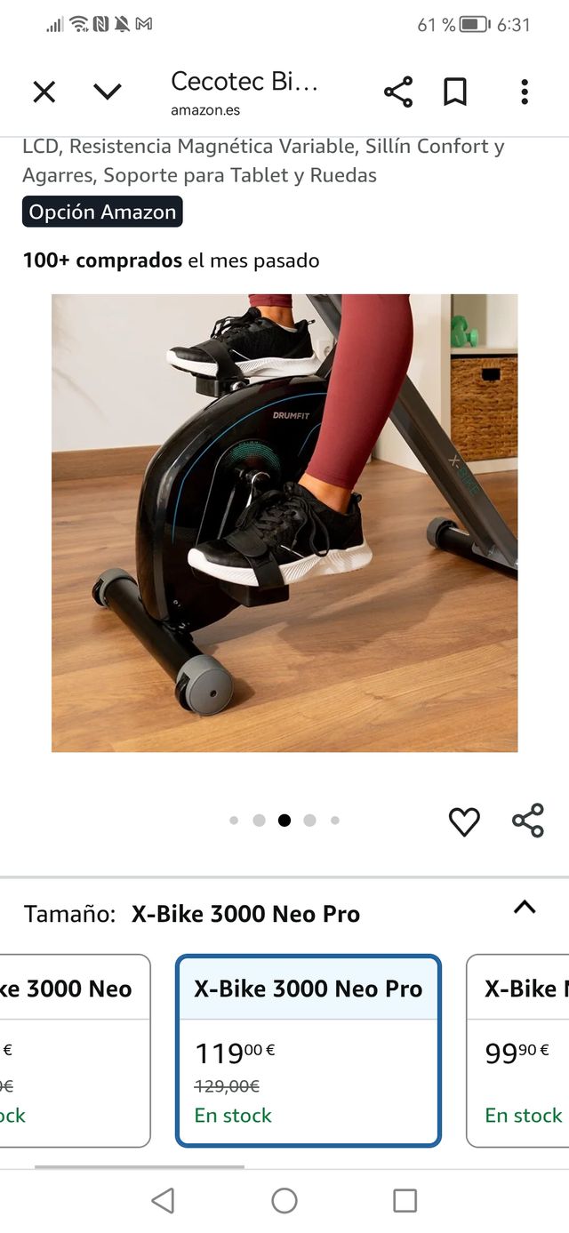 Bike Neo Pro Cecotec Bicicleta Estatica Plegable Cecotec Drumfit - Main Image