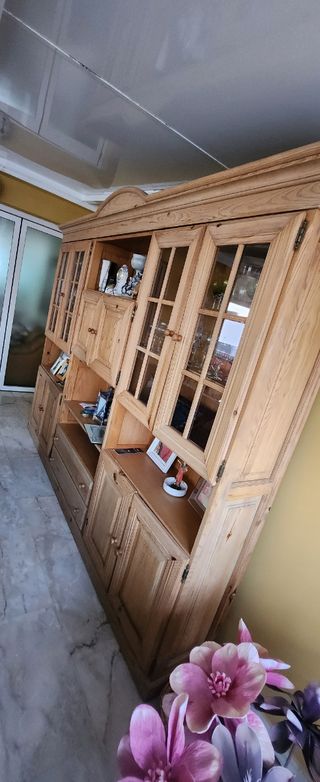 Mueble salón madera maciza 3 modulos