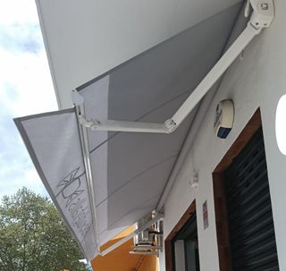 Toldo terraza 3,90x1,50m - Gris/Blanco