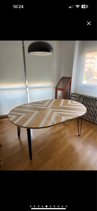 Mesa redonda Truewood - Madera y metal