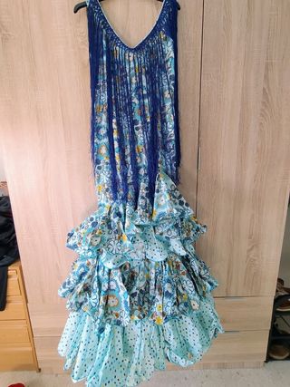 Vestido gitana azul - multicolor