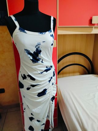 Vestito estivo bianco e blu