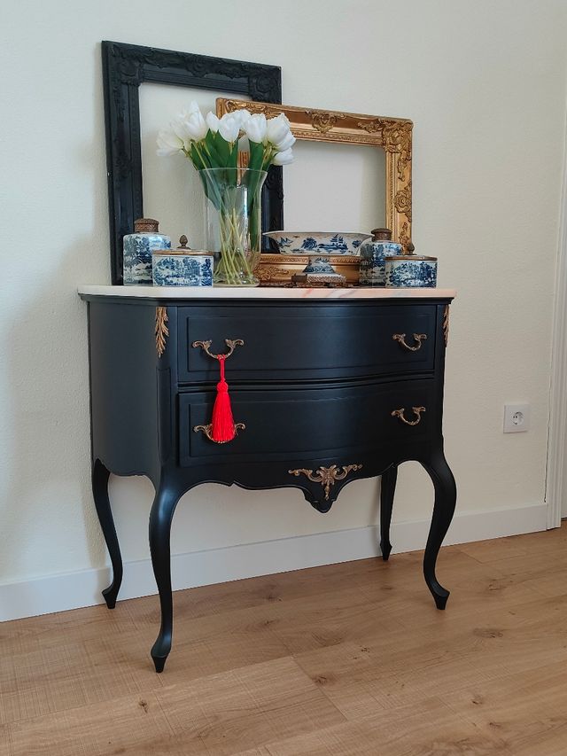 Aparador Luis XV negro antiguo