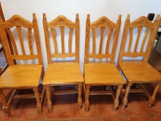 6 sedie in legno massello