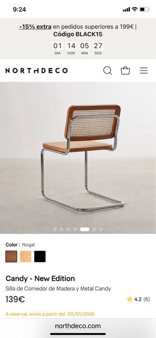 Sillas 4 comedor retro ratán  4 sillas cesca