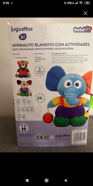 Peluche Perro Bebés con sonajero y mordedor