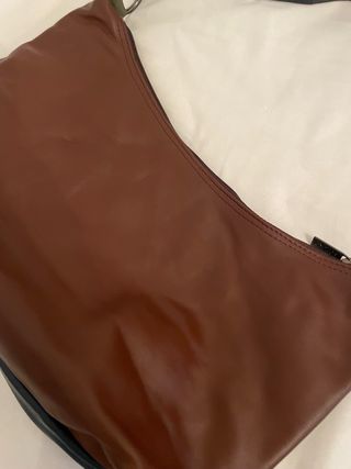 Bolso bandolera cuero marrón-azul