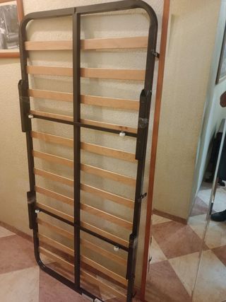 Somier 90cm marrón - metal y madera